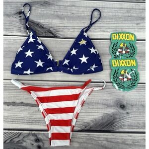 DIXXON Blue and Red Star Striped Bikini